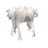 Long White Hair Tied