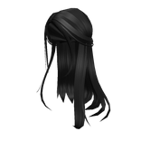 Long Length Messy Hair(Black) - Roblox