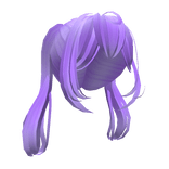 Loose Anime Messy Bangs w/ Long Pigtails in Purple