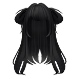 Loose Black Anime Side Buns