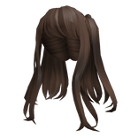 Loose Long Bangs Anime Pigtails in Brown