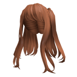 Loose Long Bangs Anime Pigtails in Ginger
