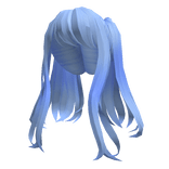 Loose Long Bangs Anime Pigtails in Softblue
