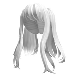 Loose Long Bangs Anime Pigtails in White