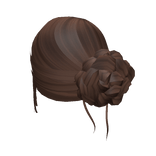 Low Aesthetic Braided Bun in brown