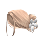 Low Spikey Bun with Flower in Blonde