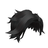 Messy Black Spikey Anime Side Part