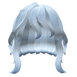 Messy Curly Wolf Cut Hair in Light Blue