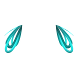 Messy Hair Side Ear Extensions [Teal]