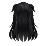 Messy Long Black Anime Hair