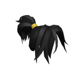 Messy Samurai Ponytail in Black