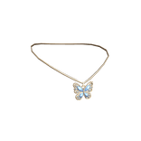 Miau Butterfly Necklace Gold and Blue