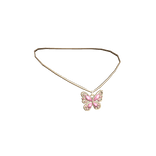 Miau Butterfly Necklace Gold and Pink