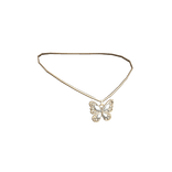 Miau Butterfly Necklace Gold and White
