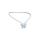 Miau Butterfly Necklace Silver and Blue