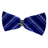 Midnight Blue Checkered Bow Tie