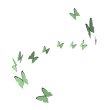 Mint Green Swirl of Blue Butterflies (Base)