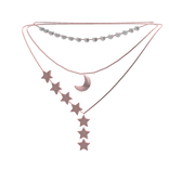 Moon and Stars Necklace-Pink