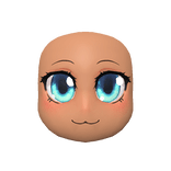 Neko Anime Head (Blue Eyes & Tan Skin) 