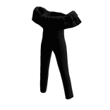 Off Shoulder Overalls - Black