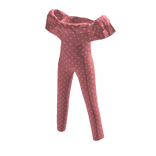 Off Shoulder Overalls - Pink Polka Dots