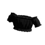 Off-Shoulder Ruffled Crop Top - Black