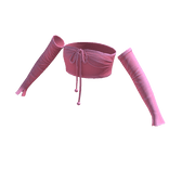 Off The Shoulder Tied Crop Top - Baby Pink