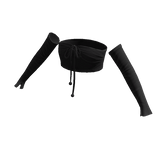 Off The Shoulder Tied Crop Top - Black