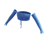 Off The Shoulder Tied Crop Top - Blue