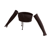 Off The Shoulder Tied Crop Top - Brown