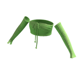 Off The Shoulder Tied Crop Top - Green