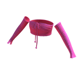 Off The Shoulder Tied Crop Top - Hot Pink