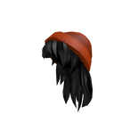 Orange Beanie with Black Hair