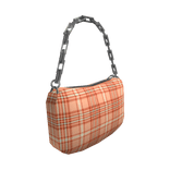 Orange Plaid Chain Purse