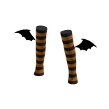 Orange Striped Halloween Bat Winged Leg Warmers