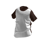 Oversized Baggy Crewneck T-Shirt - Brown and White