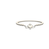 Pearly Silver Heart Necklace