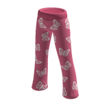 Pink and White Butterfly Bellbottoms