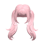 Pink Anime Flowy Pigtails