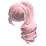 Pink Anime Messy Curly Ponytail