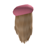 Pink Beret Blonde Hair