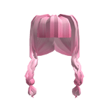 Pink Braided Pigtails w Long Bangs