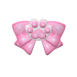 Pink Cat Paw Front Bow