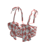 Pink Checkered Bow Top