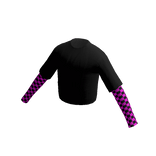 Pink Checkered Layered Crop Top