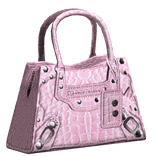 Pink Crocodile Print Purse