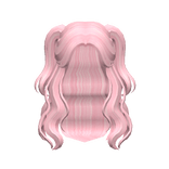 Pink Cute Wavy Hair with Short Pigtails