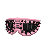 Pink Cyber Punk Y2k Goth Goggles on Neck