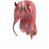 Pink hair with red horns