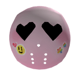 Pink Heart Eyed Hockey Mask